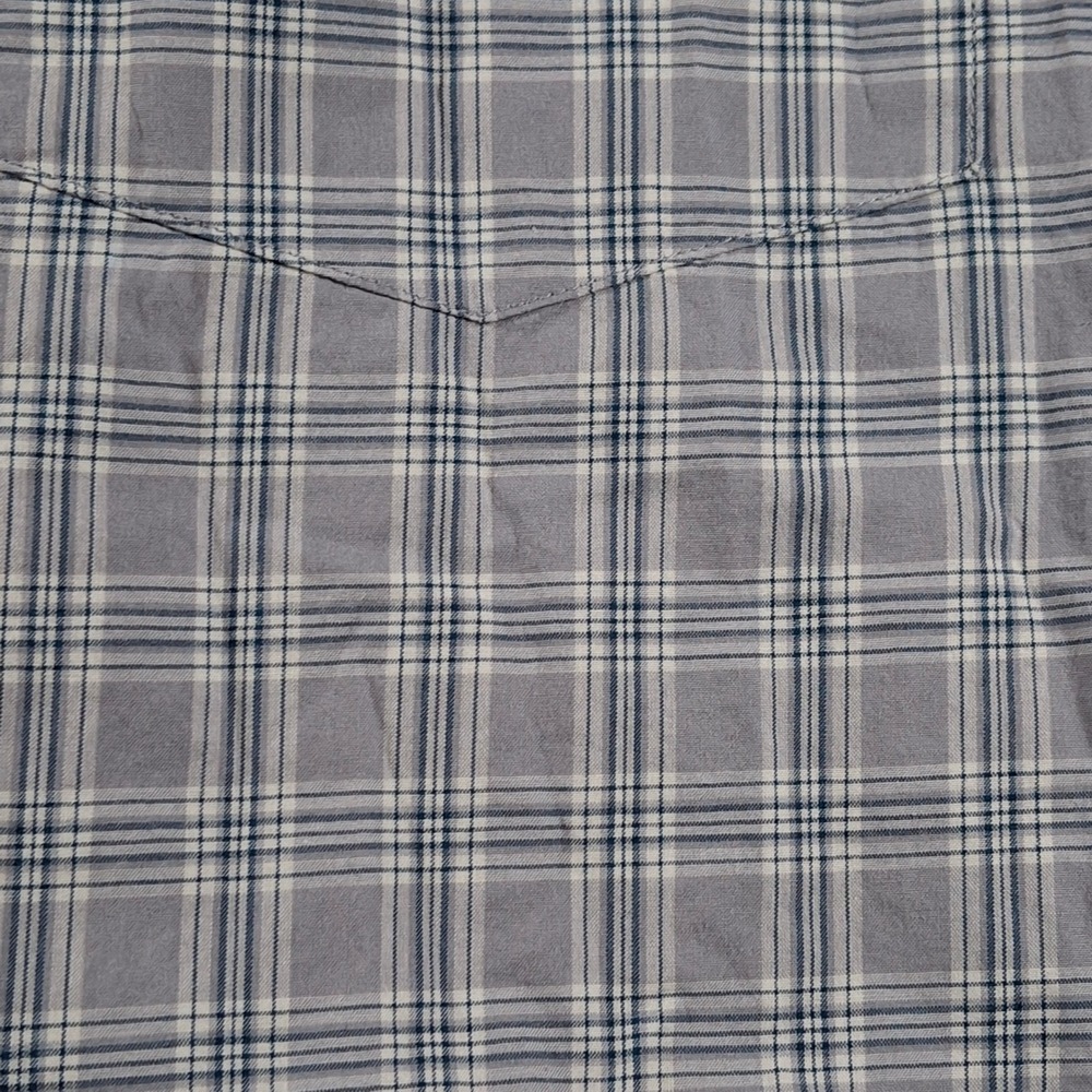Banana Republic Mens XL Untucked Fit Organic Cotton Plaid Button Down Shirt Blue - Picture 6 of 8